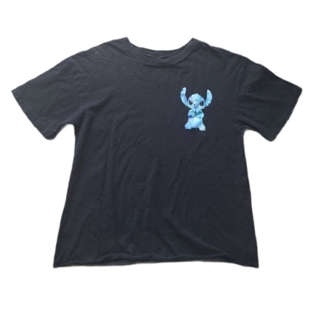 Disney Stitch Cotton Blue Black Tee Shirt Small